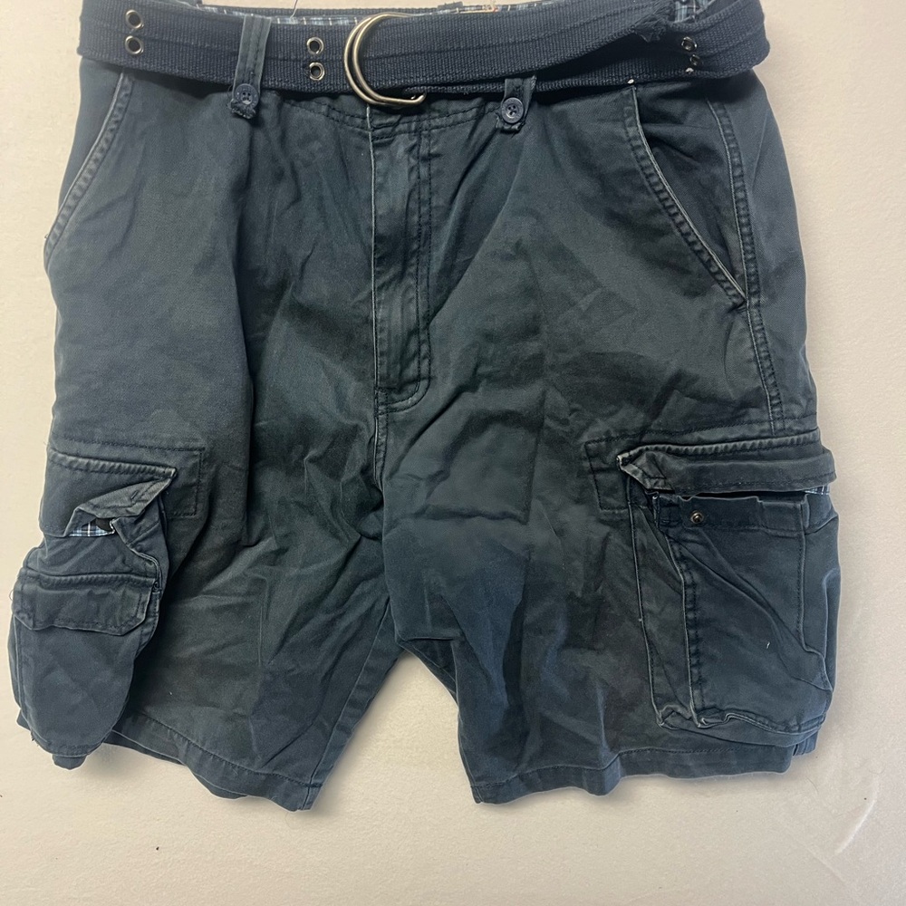 Men's Dark Gray Cargo Shorts with Belt